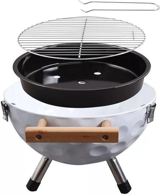 Foldable Bbq Stainless Steel Grill Portable Kettle Charcoal Grill, Smoked BBQ with Stand, Table Top Barbecue for Outdoor
