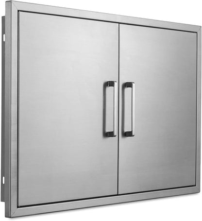 36" W x 23" H Outdoor Kitchen Doors Stainless Steel BBQ Double Access Door,Flush Mount for Outdoor Kitchen Island