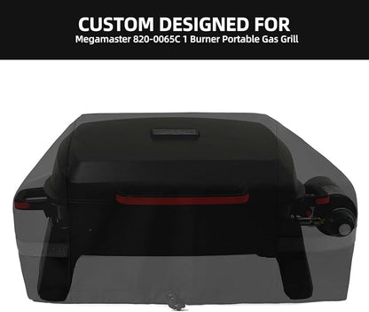 Grill Cover for Megamaster Tabletop Grill 820-0065C, Waterproof, Cover Only | UV Resistant, Windproof Drawstring & Strap, Propane Tank Can Also Be Covered, Outdoor Gas Grill Accessories, Patio BBQ Shield