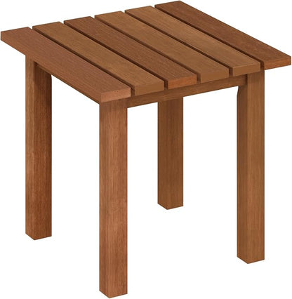 Furinno TIOMAN Patio Table, Outdoor Side Table, Patio End Table, Coffee Table in Teak Oil, for Patio, Garden, Porch, Natural