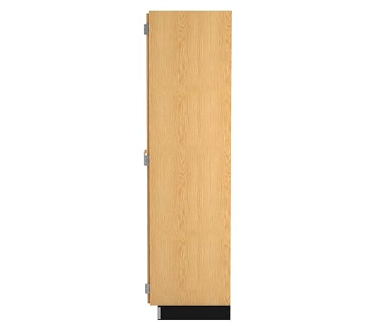 Diversified Spaces School Classroom Tall Tote Tray & Shelf Storage Cabinet, 48" W x 22" D x 84" H, 24 Trays, Oak Construction, Locking Double Doors, Chemical Resistant Finish, Made in USA