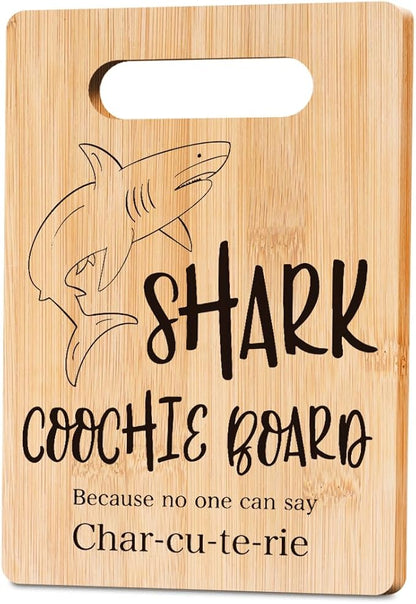 Funny Charcuterie Board Shark Coochie Board Cutting Board Decor Birthday Gifts Housewarming Gifts for Women Men Friends Funny Kitchen Gadgets Bamboo Decorative Cutting Boards for Kitchen