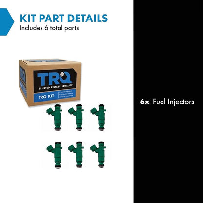 TRQ Fuel Injector Set | For 2001-2006 Hyundai Santa Fe 1999-2005 Sonata 2003-2008 Tiburon 2005-2009 Tucson Kia Optima 2005-2010 Sportage