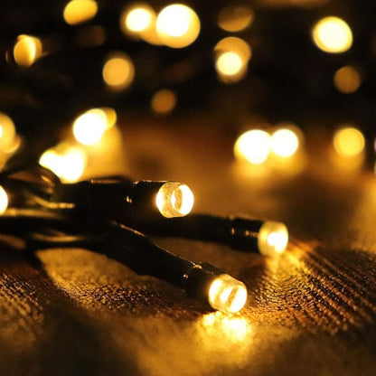Solar String Lights Outdoor - 200LED 72Ft 8 Modes Waterproof Starry Fairy Lights for Patio Garden Wedding Party Christmas Decor (Warm White)