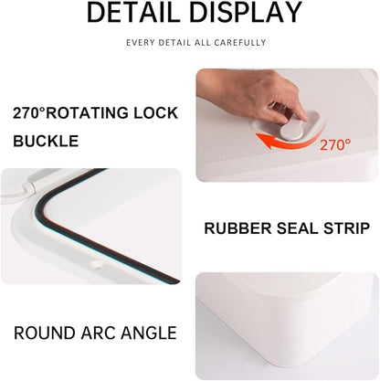 Marine Deck Access Hatch 10.63"×14.76" White/Black Rectangle Boat Hatch & Lid,Boat Deck Hatch Lids
