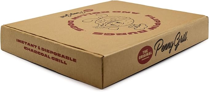 Disposable Grill, Portable BBQ for Disaster Prepper, Camping, Tailgating & Outdoor Adventures: Penny Grill Disposable Charcoal Grills - Hassle-free, Eco-Friendly Grilling experience wherever you go!