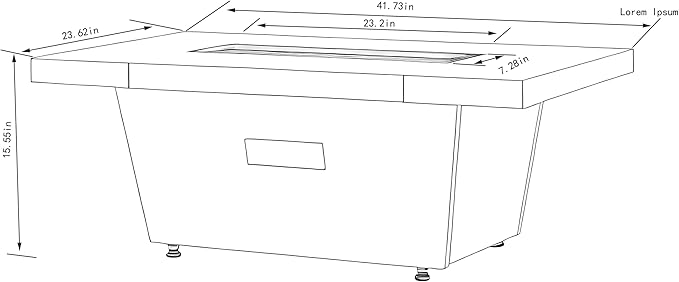 42x24 Inch Rectangle Propane Fire Pit Table 50000 BTU Cement-Imitating Outdoor Patio Heater with Lid & Volcanic Rock, Modern Fire Table for Backyard Garden