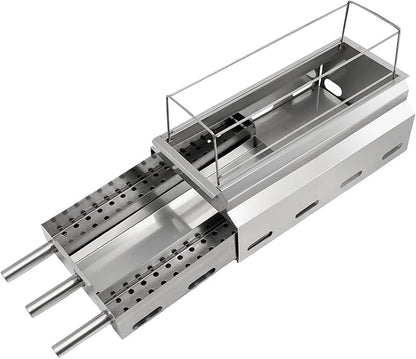 Outdoor Barbecue Grill, Charcoal Grill, Stainless Steel Portable Barbecue Grill for Outdoor, Backyard, Travel, Picnic, Camping, Party,Silver