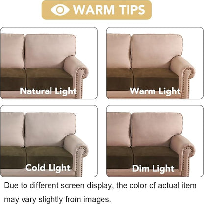 H.VERSAILTEX Velvet Stretch Couch Cushion Cover Plush Cushion Slipcover for Chair Loveseat Sofa Cushion Furniture Protector Seat Cushion Sofa Cover (2 Piece Large Sofa Cushion Covers, Bronze Brown)