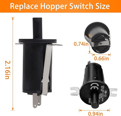 3 PCS Hopper Lid/Door Switch Kit Replacement with 6 Mounting Screws for Masterbuilt 560/800/1050XL