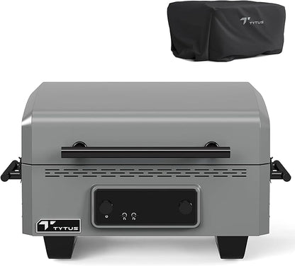 TYTUS Tabletop Electric Grill & Griddle Combo with 318 Sq. In Cooking Area and Cover, Dual-Sided Aluminum Plates, up to 500F, LCD Display with 2 Temp Probes