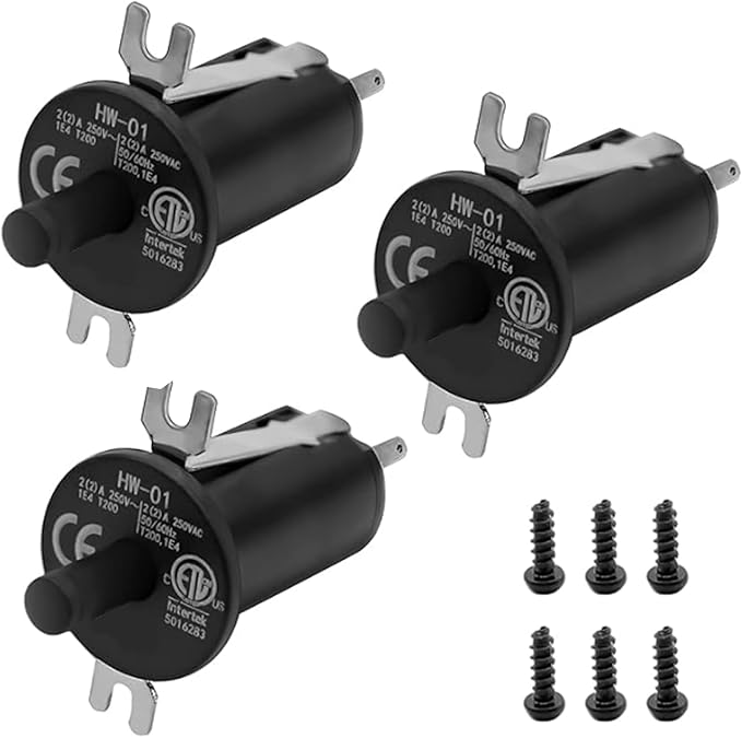3 PCS Hopper Lid/Door Switch Kit Replacement with 6 Mounting Screws for Masterbuilt 560/800/1050XL