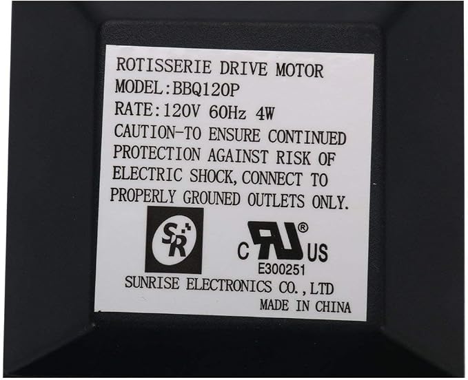 Homend Universal Grill Electric Replacement Rotisserie Motor 120 volt 4 Watt On/Off Switch, Black (Black)