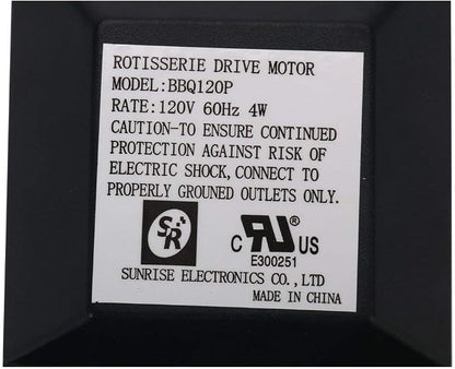 Homend Universal Grill Electric Replacement Rotisserie Motor 120 volt 4 Watt On/Off Switch, Black (Black)