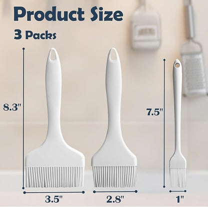 Meat Brush for Basting-3PCS,Oil Butter Sauce Marinades for BBQ Grill Brushes,Silicone Meat Brush,Heat Resistant,Food-grade,