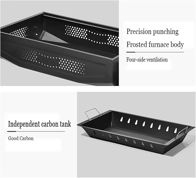 Portable charcoal grill, outdoor grill, folding portable grill, suitable for garden outdoor cooking barbecue camping picnic, Black, 613154