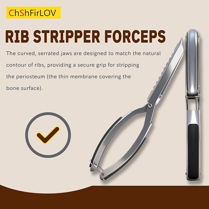 Stainless Steel Rib Membrane Remover Tool, Rib Prep Tool, BBQ Rib Skinner,for Effortless BBQ Rib Preparation Grilling and Cooking