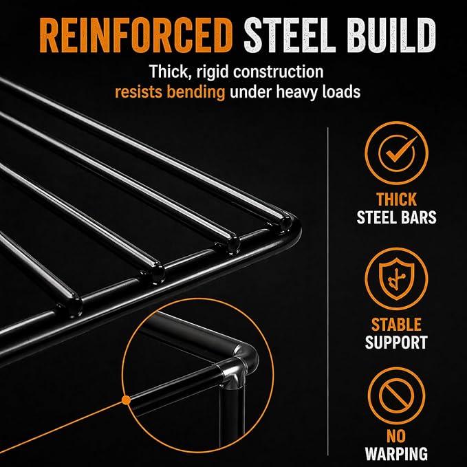 Uniflasy Replacement Smoker Rack for Pit Boss PBV6PSE Pro Elite 6 Series | 22.2 x 12.9 in, Black Porcelain-enamel Steel, Verify Smoker Model and Rack-guide Spacing. Not for other Pit Boss models.