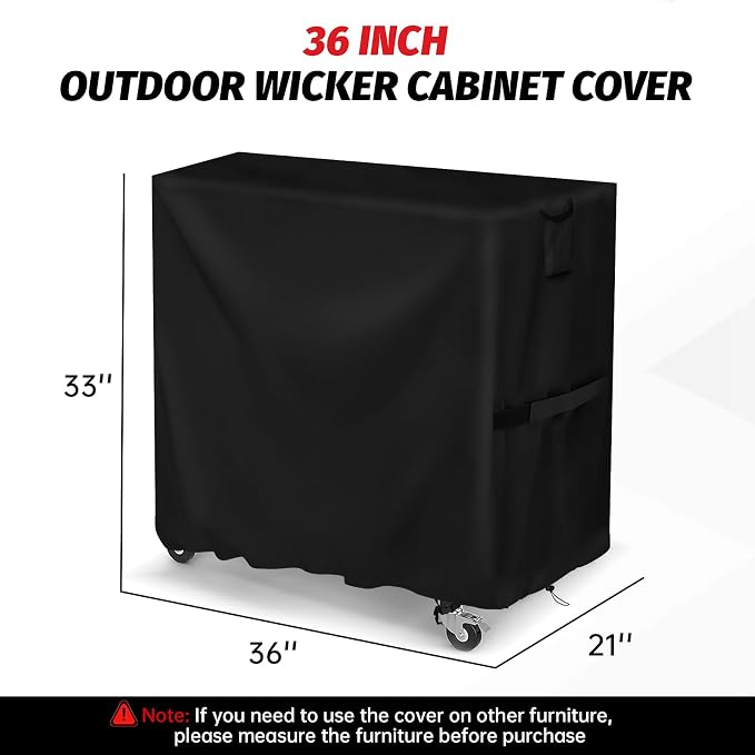 Prep Grill Table Cover, 36 Inch Waterproof Storage Cabinet Cover | All Weather Protection, Outdoor Patio Bar Cart Table Cover - 36 x 21 x 33 Inch