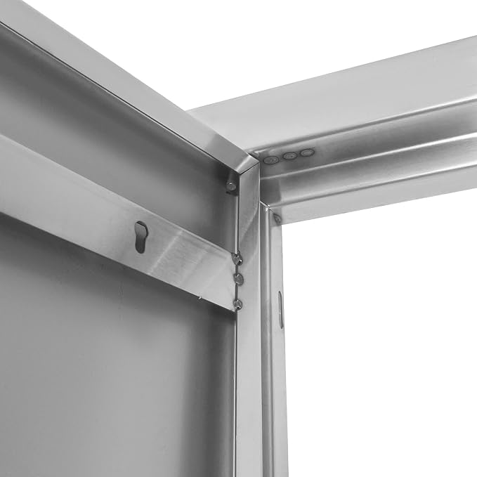 Outdoor Kitchen Door 18" W x 20" H Stainless Steel BBQ Single Access Door Flush Mount Vertical Wall Doors with Handle and Hooks Suitable for Grilling Station Outside Cabinet Outdoor Kitchen