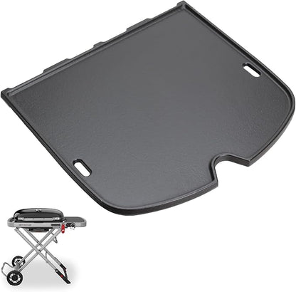 7034 Griddle Replacement Parts for Weber Traveler Portable Gas Grill, Cast Iron Cooking Griddle for Weber Traveler 9010001 9030001 9013001 9020001 BBQ Outdoor Portable Gas Grill Accessories, Black