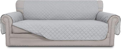 Easy-Going Reversible Couch Cover, 3 Cushion Sofa, Light Gray/Light Gray | X-Large Sofa, Washable Slipcover For Dogs, Water Resistant Mat, Living Room, Non-Slip Sofa Cover, Pet Friendly