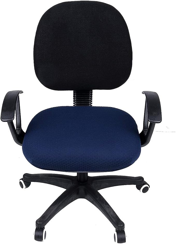 Smiry Office Computer Chair Seat Covers for Desk, Anti-dust Protector | Stretch Jacquard Removable Washable Desk Chair Seat Cushion Protectors, Navy Blue