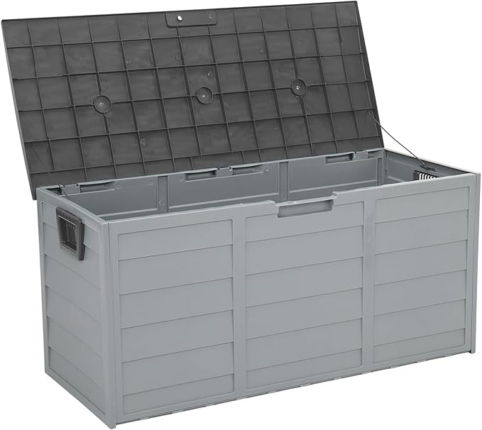 75gal 130lb gray plastic courtyard storage box