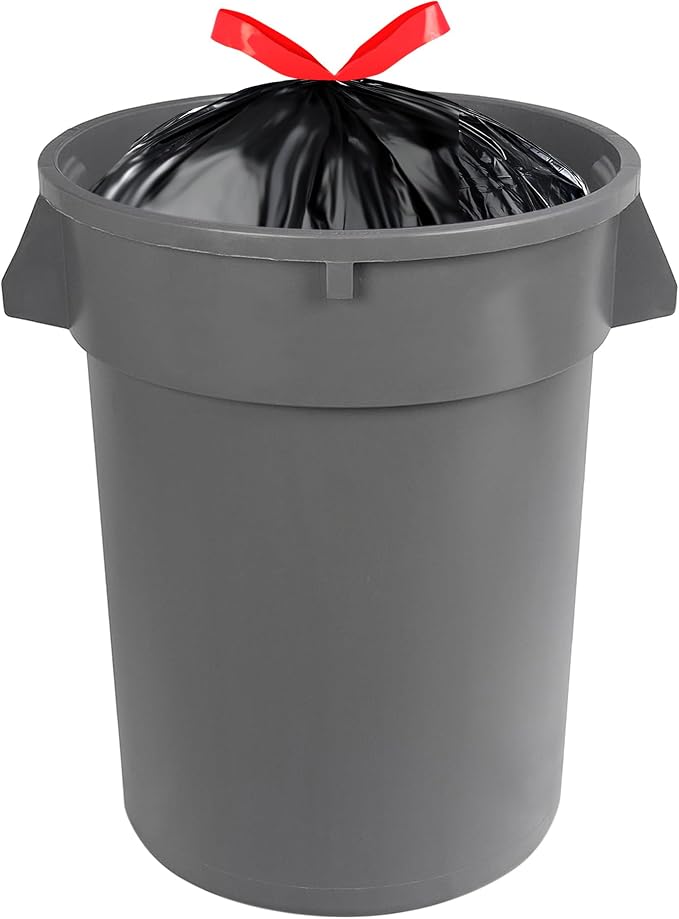 Amazon Basics Trash Bags, 30 Gallon, 50 Count | Drawstring | Multipurpose | Pack of 2