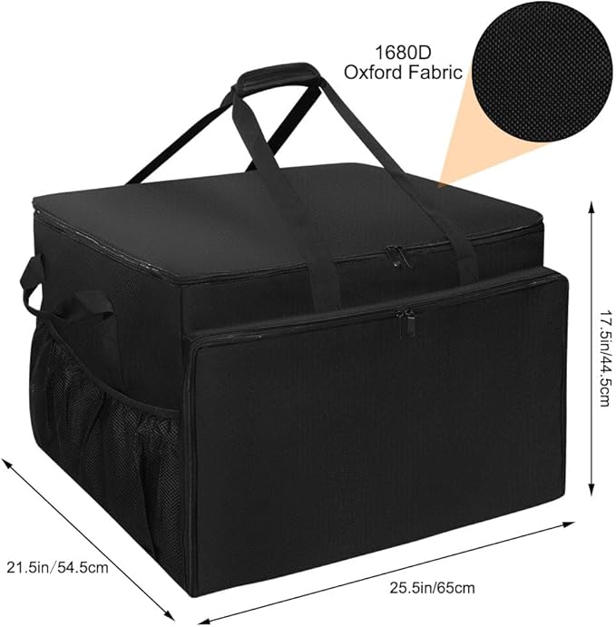 Grill Carry Bag Compatible with Ninja OG951 OG850 Woodfire Pro XL Outdoor Grill & Smoker, Heavy Duty Water Resistant Outdoor BBQ Grill Bag, with Multi-pockets and Padded Handle