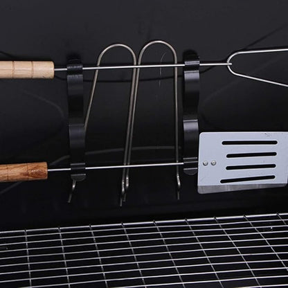 Portable Charcoal Barbecue Grill, Folding Stainless Steel Outdoor Home Kitchen Camping Cooking Tool Accessories