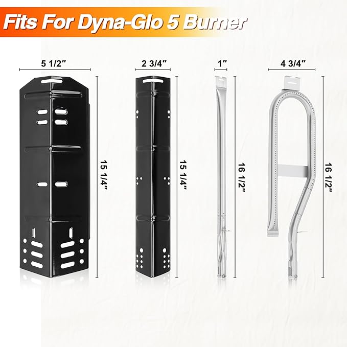 Grill Parts for Dyna-Glo 5 Burner DGH474CRP DGH483CRP DGH485CRP,70-02-411 Heat Tent for DGH483CRP,Grill Burner for Dyna-Glo 4 Burner DGH450CRP,3 Burner DGH373CR, Grill Repair Kit for Dyna-Glo Grill