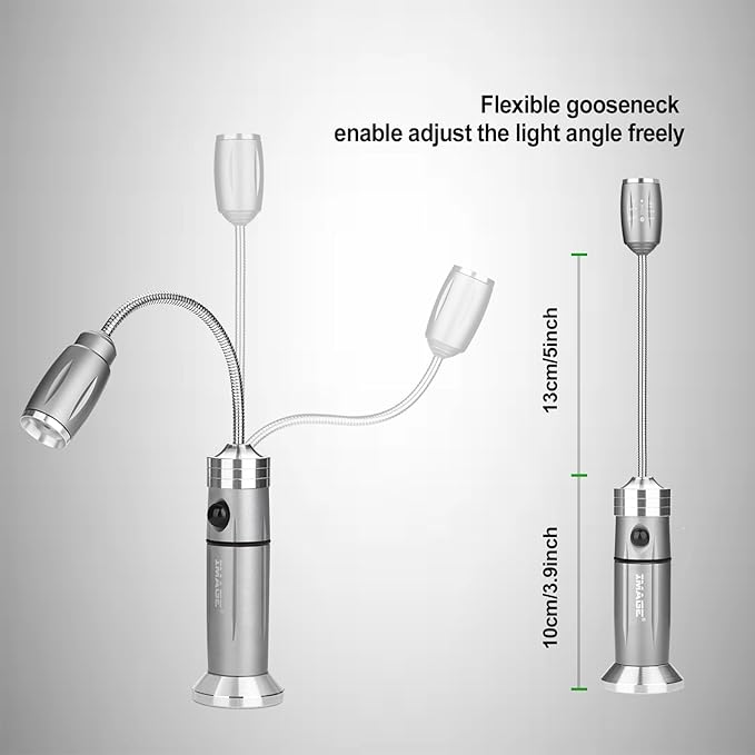 Rechargeable Ultra-Bright Barbecue Grill Light with Super Bright LED Lights,360° Flexible Gooseneck Adjustable Pit Boss Smoker BBQ Accessories, Grilling Gifts for Men Dad- 2 Pack