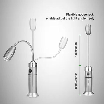 Rechargeable Ultra-Bright Barbecue Grill Light with Super Bright LED Lights,360° Flexible Gooseneck Adjustable Pit Boss Smoker BBQ Accessories, Grilling Gifts for Men Dad- 2 Pack