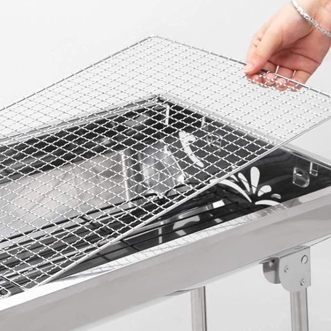 Barbecue Charcoal Grill Folding Barbecue Charcoal Grill Stainless Steel Portable Lightweight Barbecue Grill BBQ Grill for Outdoor Charcoal BBQ Grill