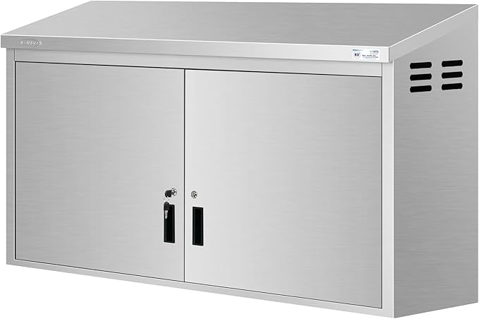 KoolMore 60 in. Stainless Steel Wall Cabinet with Hinged Doors, NSF Certified (KM-WMC-1560-S)