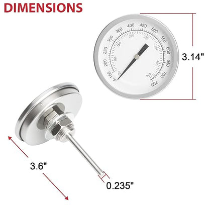 74402 Smoker Temperature Gauge for Pit Boss PB700FB PB700D PB820FB PB820D Wood Pellet Grills, BBQ Thermometer Accessories for Pit Boss Classic 700 & 820 & 1000 Series, White