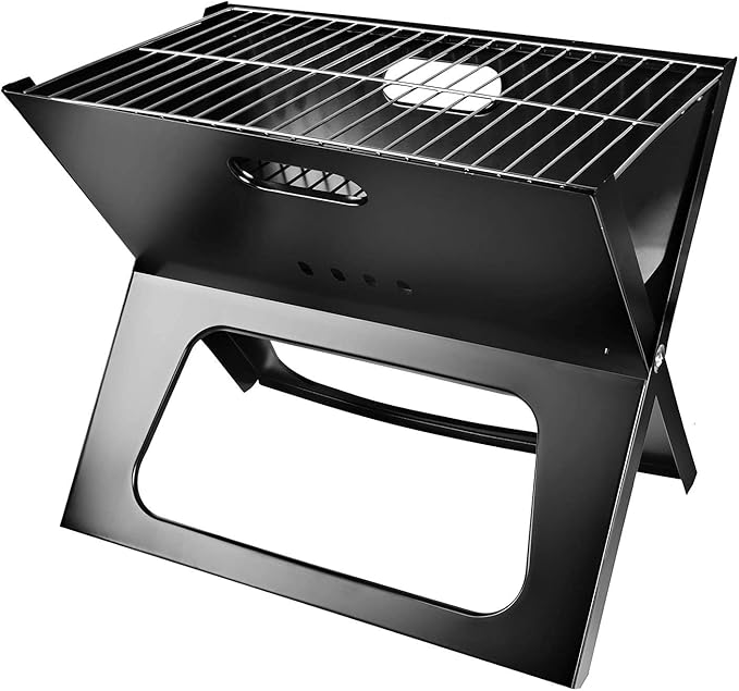 NewHome Foldable Portable Charcoal BBQ Barbecue Grill Camping Home Outdoor Party Smoker For Yard Garden Terrace Picnic Travel Tailgating Backpacking Camping Beach Patio