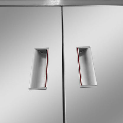 Outdoor Kitchen Door 42" W x 21" H Stainless Steel BBQ Double Access Door Flush Mount Vertical Wall Doors with Handle Suitable for Grilling Station Outside Cabinet Outdoor Kitchen