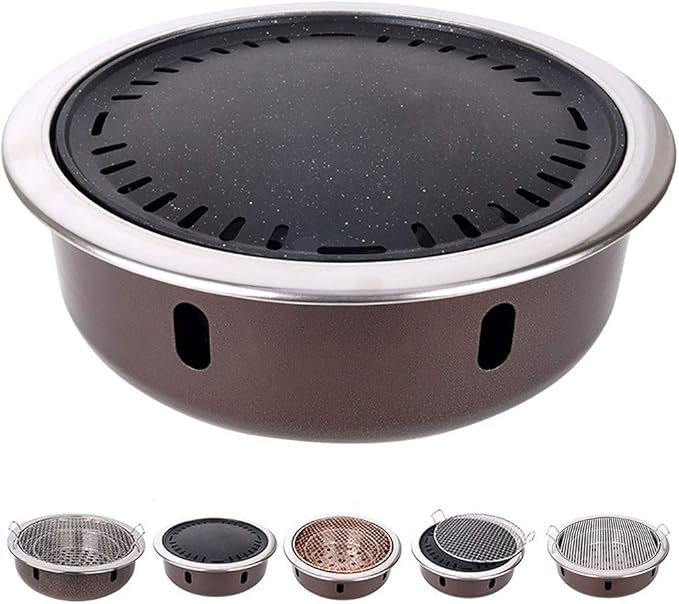 BBQ Barbeque Barbecue Grill,Charcoal Grill,High-end Barbecue Grill,Split Type,Indoor and Outdoor,4-8 People,5 Styles (Color : E)