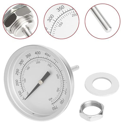 74402 Smoker Temperature Gauge for Pit Boss PB700FB PB700D PB820FB PB820D Wood Pellet Grills, BBQ Thermometer Accessories for Pit Boss Classic 700 & 820 & 1000 Series, White