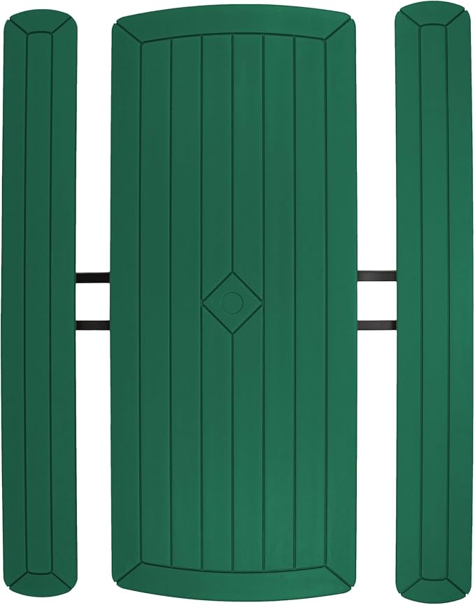 OEF Furnishings Heavy Duty Blow Molded Folding Picnic Table - Green, Black Frame