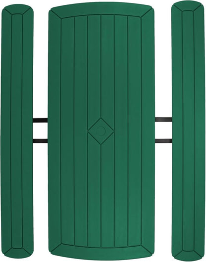 OEF Furnishings Heavy Duty Blow Molded Folding Picnic Table - Green, Black Frame