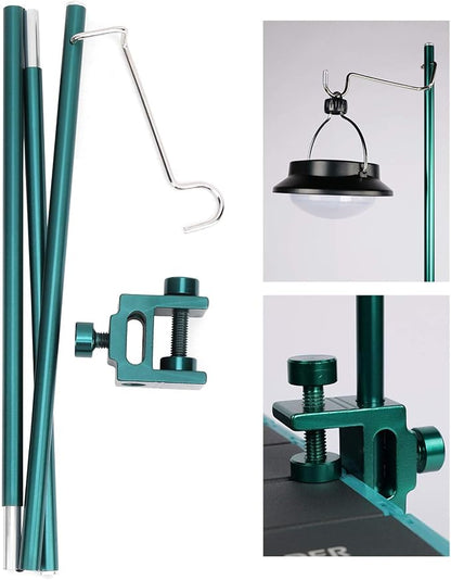 Outdoor Aluminum Alloy Lamp Holder Portable Folding Hanging Light Bracket for Camping Hiking BBQ Picnic Aluminum Alloy Material 33cm Foldable 91cm Extended