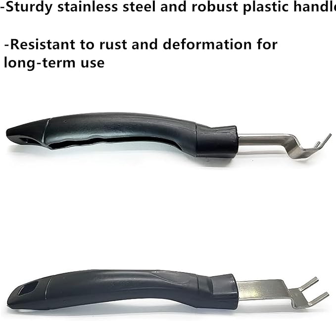 2 Pieces Grill Grate Lifter Gripper, Stainless Steel Grate Grabber Grill Grate Gripper Picker Barbecue Grid Lifter Gripper Picker Grill Grate Lifter Tool for Most Charcoal Grills and Gas Grills