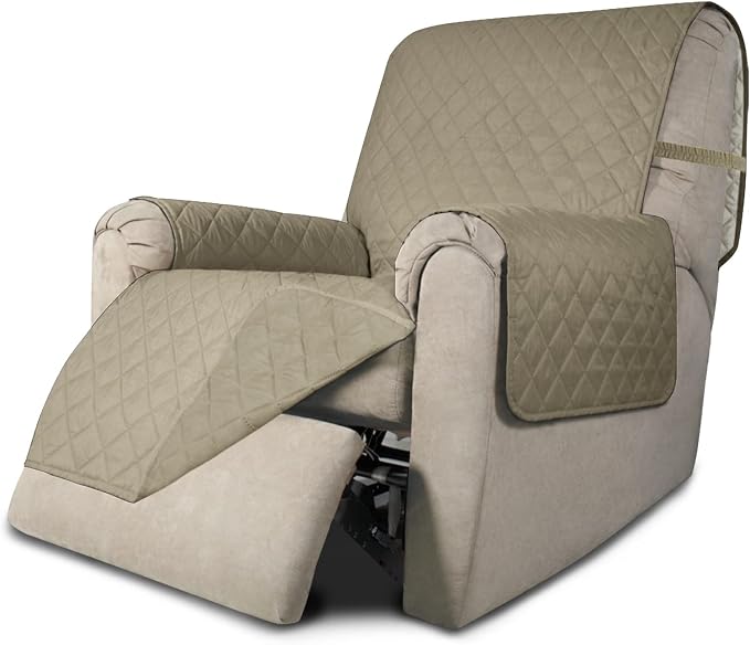 Easy-Going Reversible Couch Cover, Recliner 22 in, Beige/Beige | Machine Washable Slipcover For Dogs, Water Resistant Furniture Mat For Living Room, Non-Slip Sofa Cover, Pet Friendly