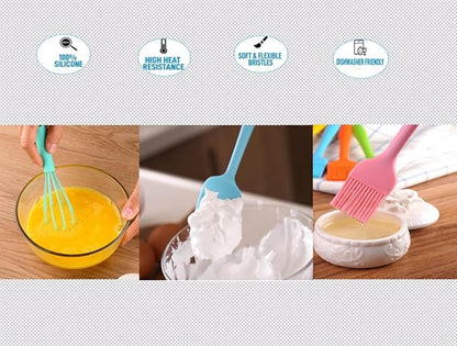 Premium Silicone Basting Brush Set of Two Heat Resistant Long Handle Pastry Brush for Grilling, Baking, BBQ and Cooking, Solid Core and Hygienic Solid Coating (Green) (3, pink)
