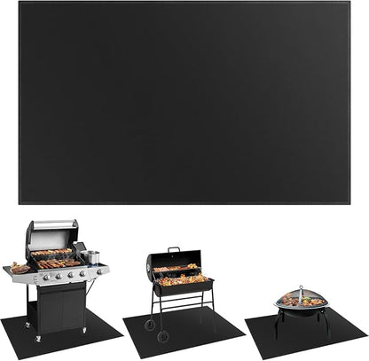 SecuCaptain Under Grill Mat for Outdoor Grill - Large 48x36 Inches Double-Sided Fireproof Pad for Indoor Fireplace Fire Pit Heat Resistant Waterproof BBQ Floor Protector for Patio and Deck