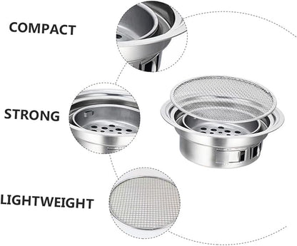 HEMOTON Portable Korean Style Stainless Steel Charcoal Barbecue Grill Small Outdoor Bbq Stove with Grate for Camping and Housewarming