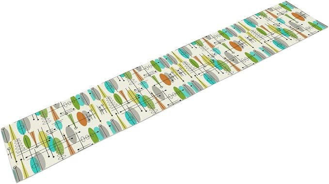 Mid Century Table Runners，Retro Modern Mid Century WeddingCoffee Table Runner, Farmhouse Style Table for Kitchen Dining Table Wedding/Graduation/Party 13x36in